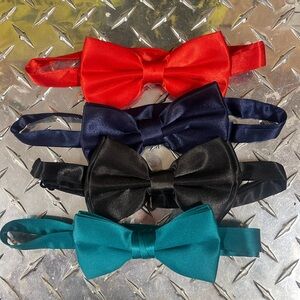 Set of Four Satin Bow Ties